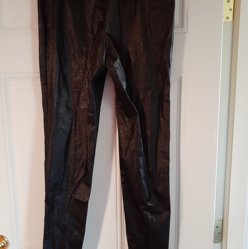 Tom farr black shiny zipper pants size S/M